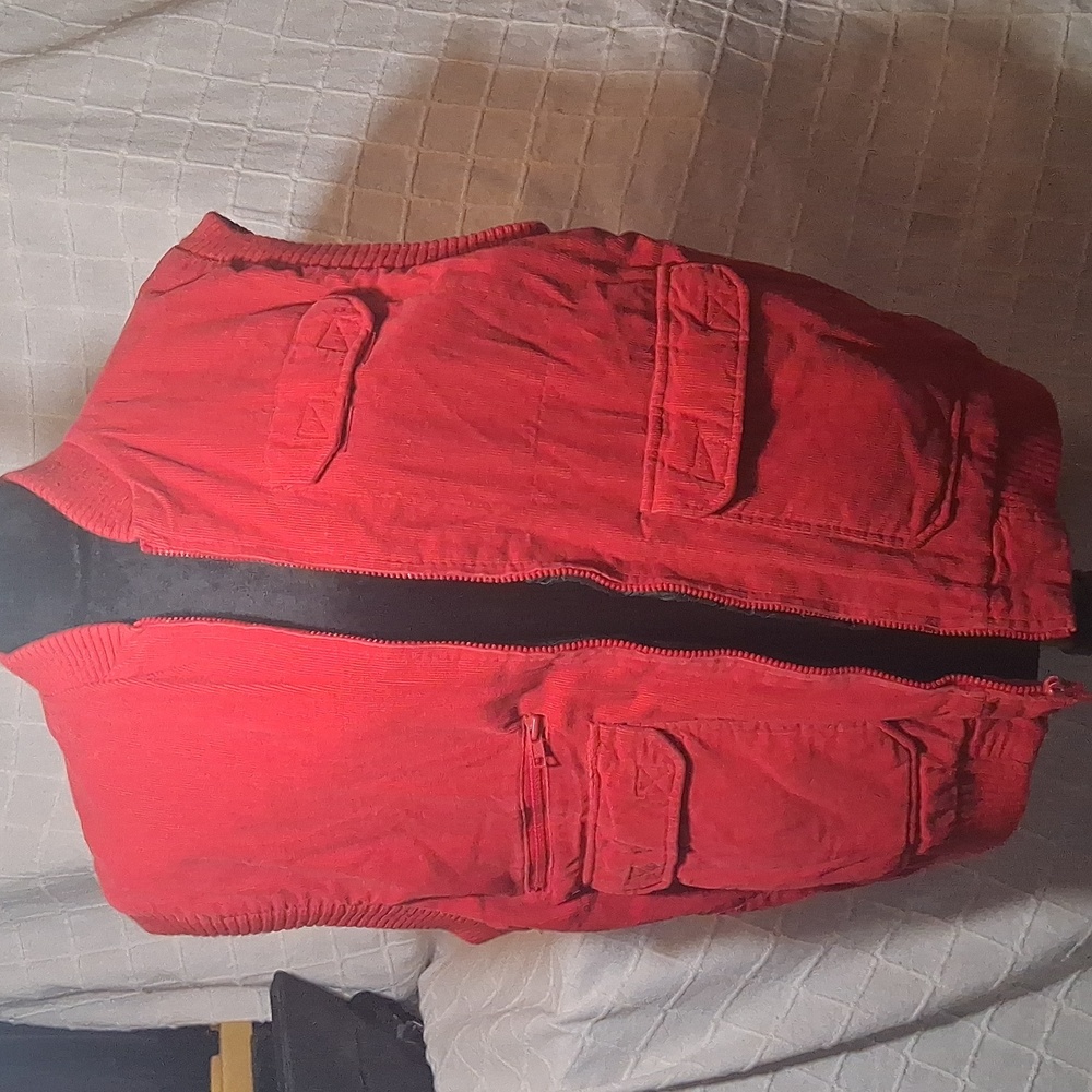 St. John's Bay Red Corduroy Vest Jacket szL